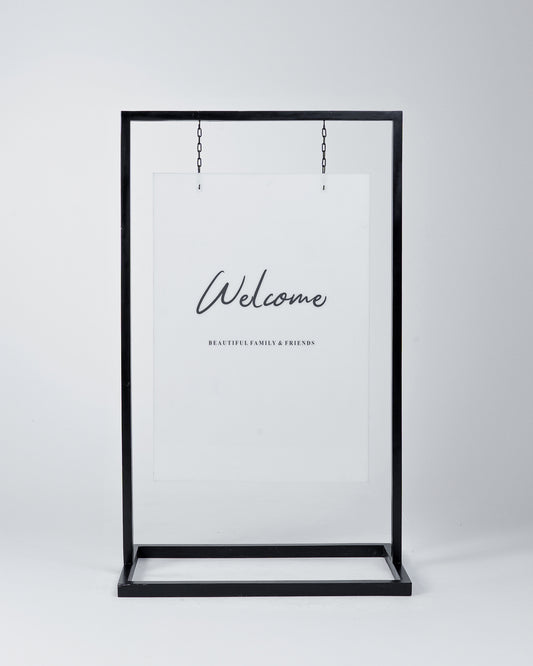 Welcome Acrylic Sign Black Frame