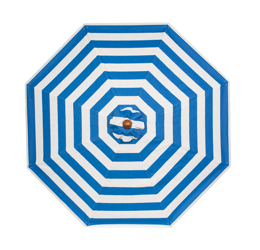 Riviera Umbrella Blue + White Stripe