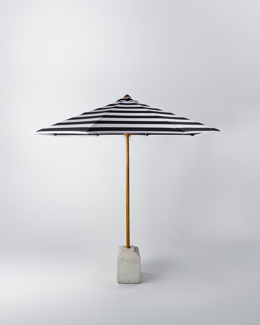 Riviera Umbrella Black + White Stripe