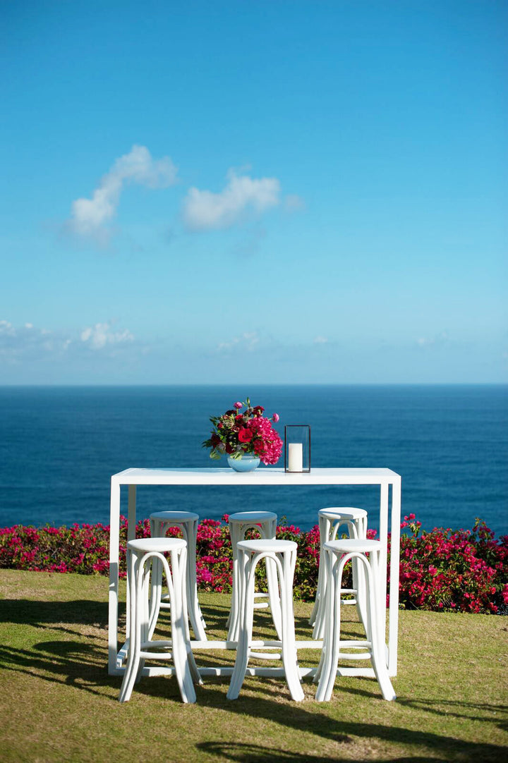 Amalfi Bar Table - White - balieventhire