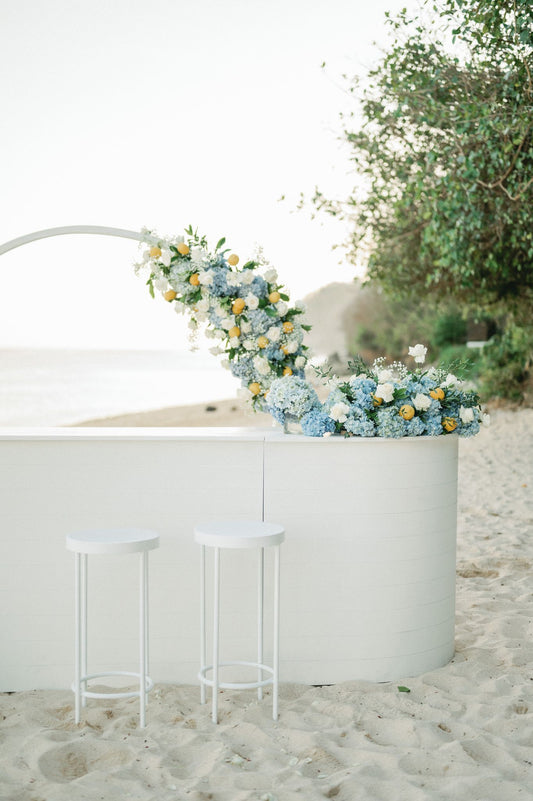 White Santorini Stool - balieventhire