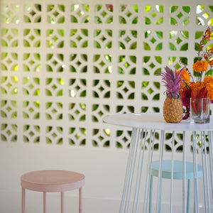 Blush Santorini Stool - balieventhire